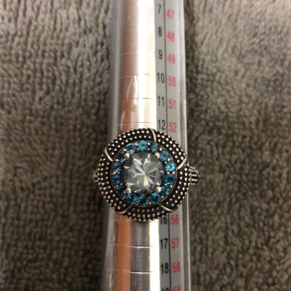 Topaz and sterling ring, size 7.